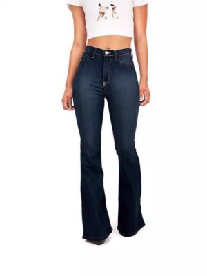 Ancient Blue High Rise Flared Jeans  | Womens  Jeans Clothing Ancient Blue