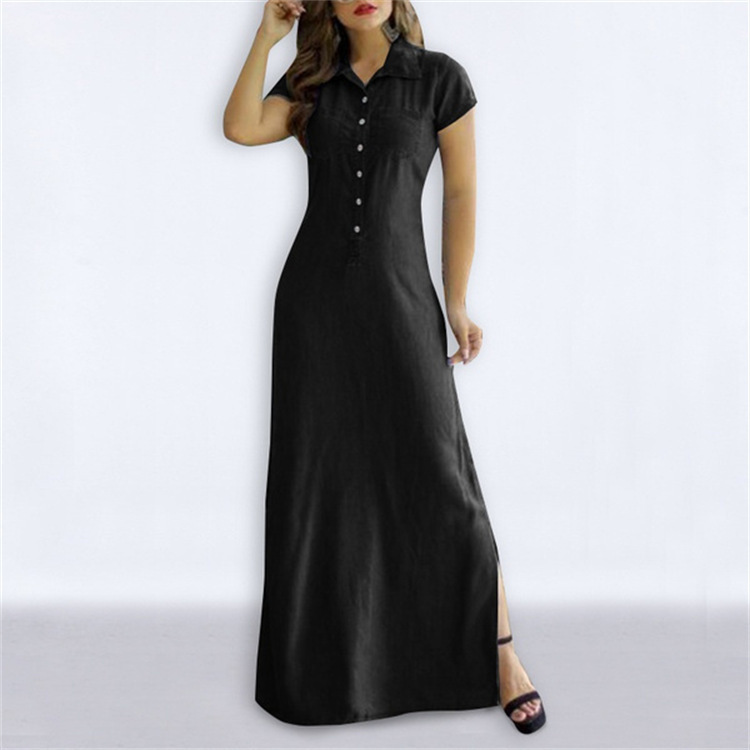 Atelier Polo Collar Jersey Maxi Dress  | Womens  Dresses Clothing Black