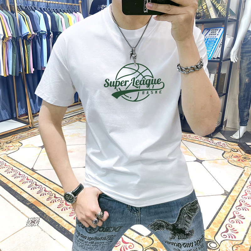 Ché Oversized Cotton Airline Print T-Shirt  | Mens  T-Shirts Clothing Dark Green