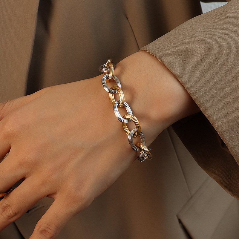 Contour Chain Link Bracelet  | Womens  Jewellery Accessories Gold