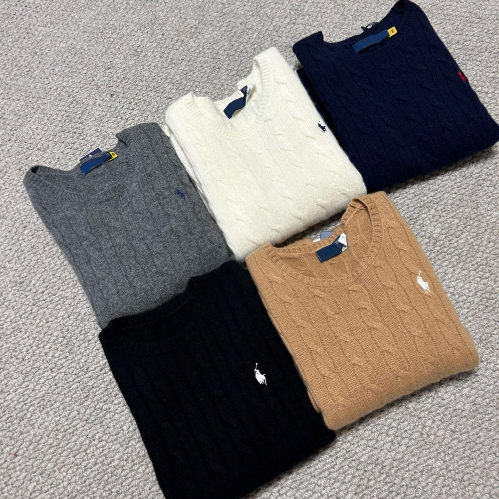 Cotton Cable Crew Neck Knit  | Mens  Knitwear Clothing Knitwear