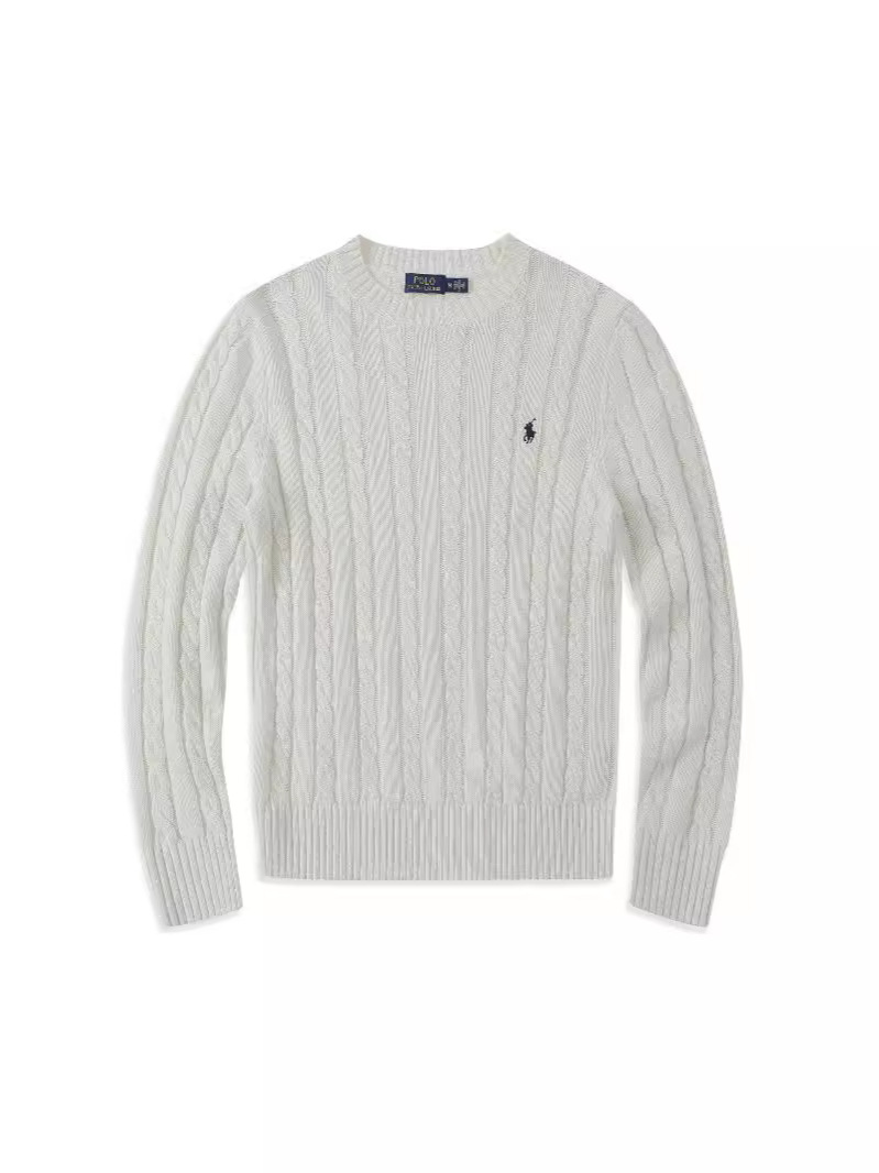 Cotton Cable Knit Crew Neck Sweater  | Mens  Knitwear Clothing Knitwear