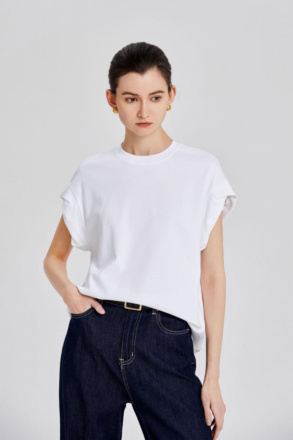 Cotton Crew Neck T-Shirt  | Womens  T-Shirts Clothing T-Shirts