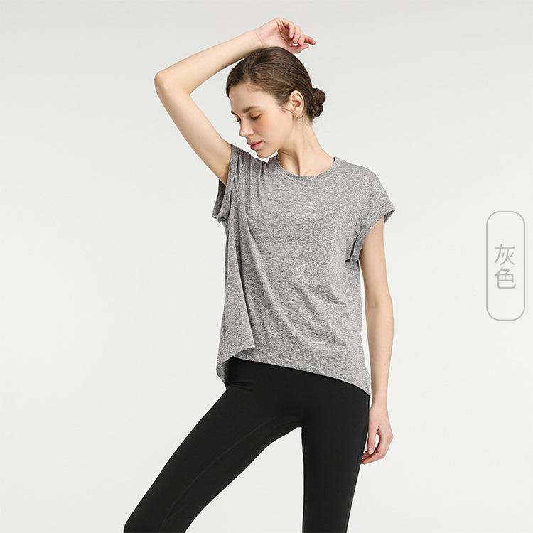 Cotton Crew Neck T-Shirt  | Womens  T-Shirts Clothing Grey Marl