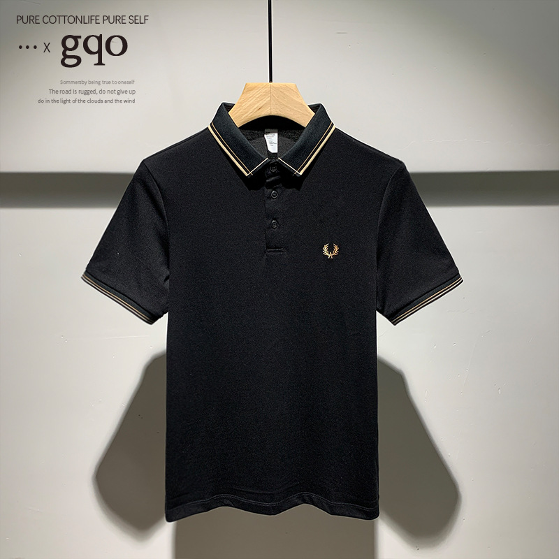 Crepe Pique Zip Neck Polo Shrt  | Mens  Polos Clothing Mens