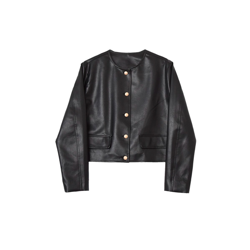 Cropped Leather Jacket  | Womens  Coats & Jackets Blazers & Jackets Black