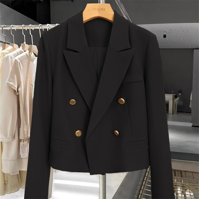 Cropped Wool-Blend Double-Breasted Blazer  | Womens  Blazers & Jackets Blazers & Jackets Blazers & Jackets