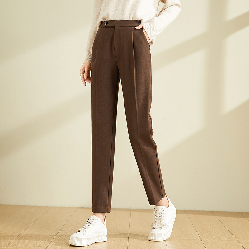 Drawstring Waist Tapered Trousers  | Womens  Trousers Clothing Khaki