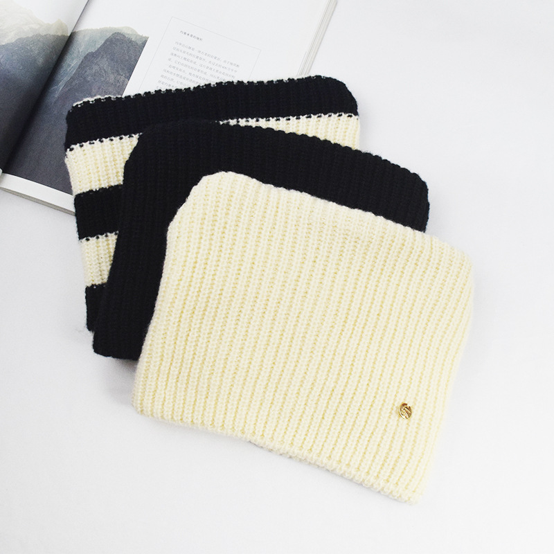 Essential Rib-Knit Flag Embroidery Scarf  | Mens  Scarves & Gloves Accessories Mens