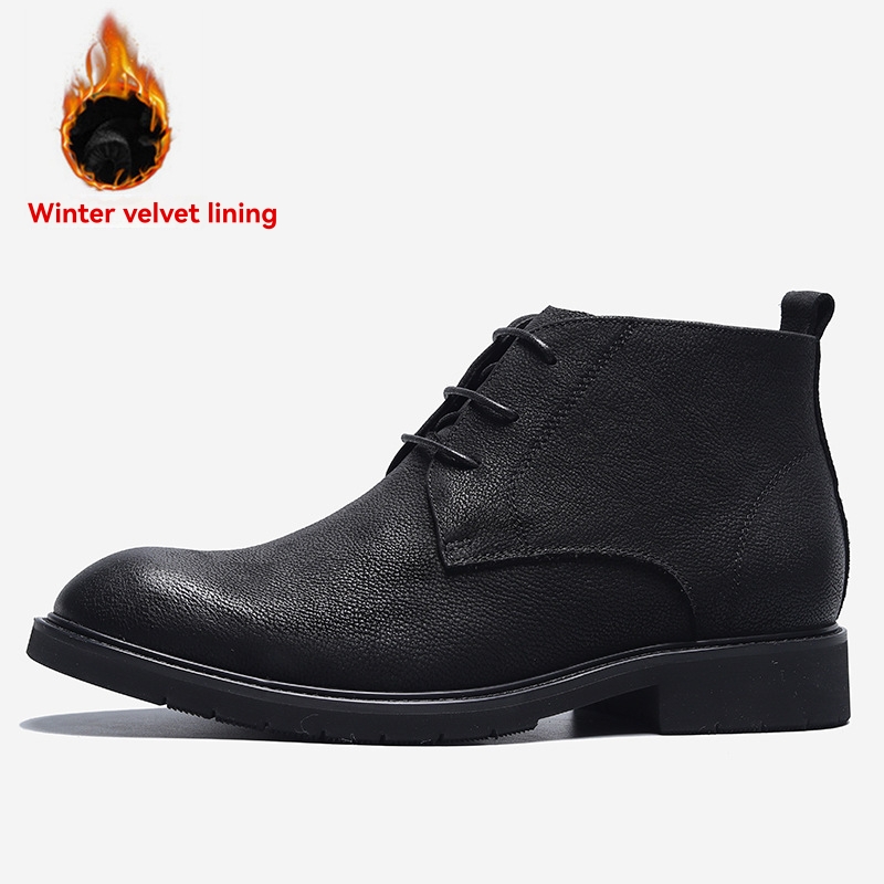 Grained Leather Chukka Boots  | Mens  Boots Boots Black