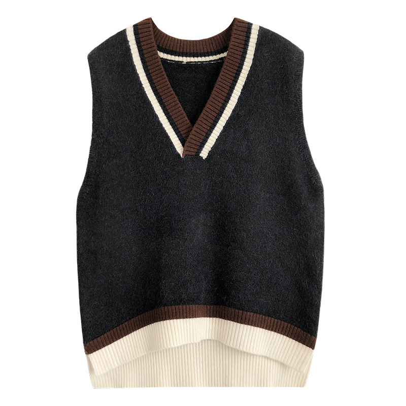 Knitted V-Neck Vest  | Womens  Vests Clothing Cream