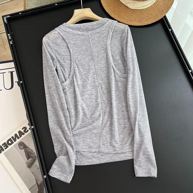 Layered Long-Sleeve Top  | Womens  Tops Clothing Grey