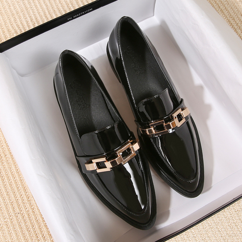 Leather Rounded Loafers  | Womens  Flats Flats Black