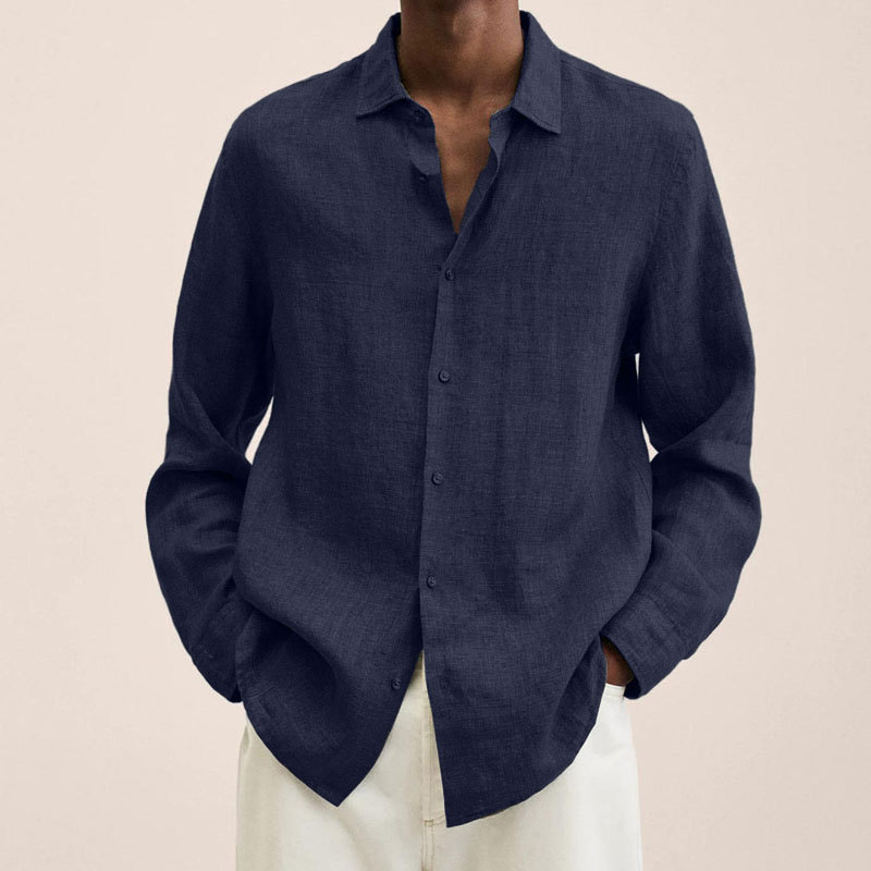 Linen Button Through Shirt  | Mens  Shirts Clothing Mens