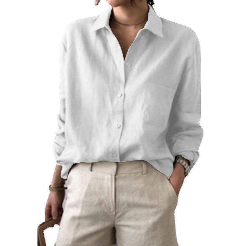 Linen Button-Through Shirt  | Womens  Tops Blouses & Shirts Blouses & Shirts