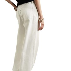 Linen Wide Leg Garment Dyed Trousers  | Womens  Trousers Clothing Trousers