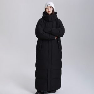 Longline Hooded Puffer Coat  | Womens  Coats & Jackets Clothing Black