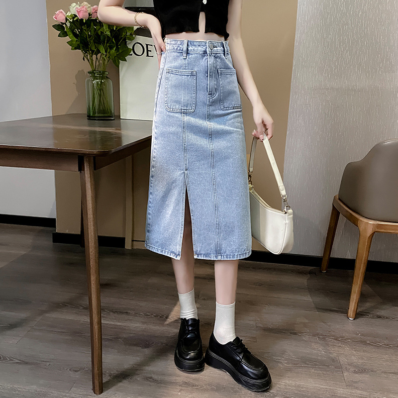 Mackenzie Column Denim Skirt  | Womens  Skirts Clothing Skirts