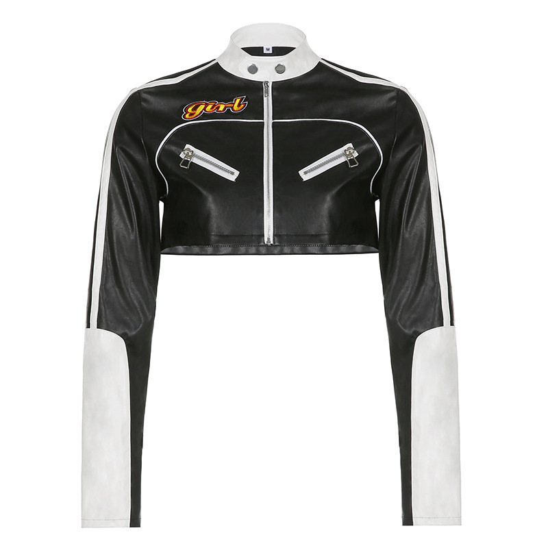 Mclaren F1 Colourblock Leather Biker Jacket  | Womens  Blazers & Jackets Blazers & Jackets Black