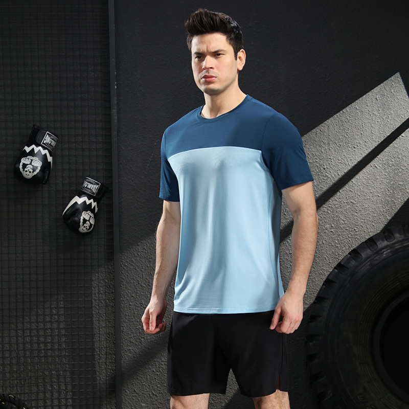 Mercerised Cotton Colourblock Crew Neck T-Shirt  | Mens  T-Shirts Clothing Mens