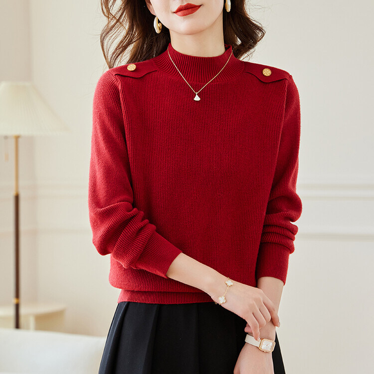 Merino Button Detail Sweater  | Womens  Knitwear Clothing Knitwear