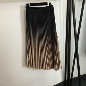 Ombre Pleated Midi Skirt  | Womens  Skirts Clothing Black