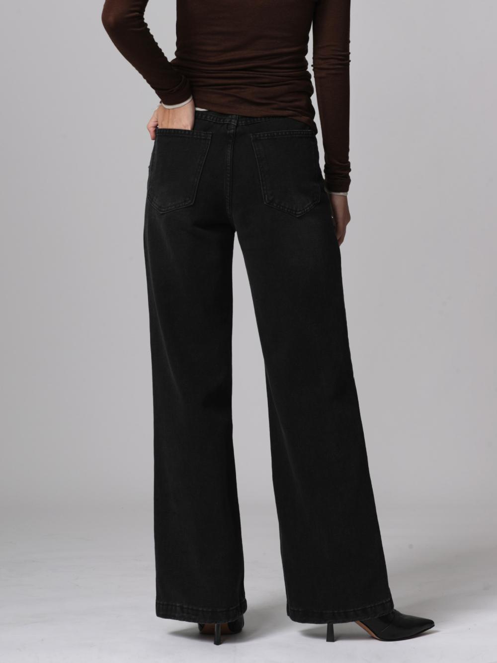 Palazzo Jeans  | Womens  Trousers Clothing Black