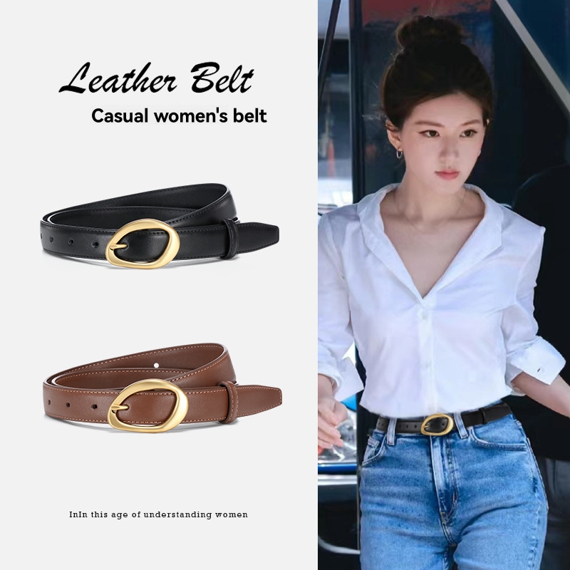 Patent Leather Oval Buckle Belt  | Womens  Belts Accessories Belts