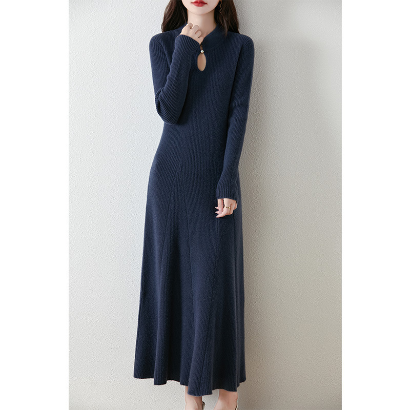 Round Neck Ribbed Midi Dress  | Womens  Dresses Clothing Dresses