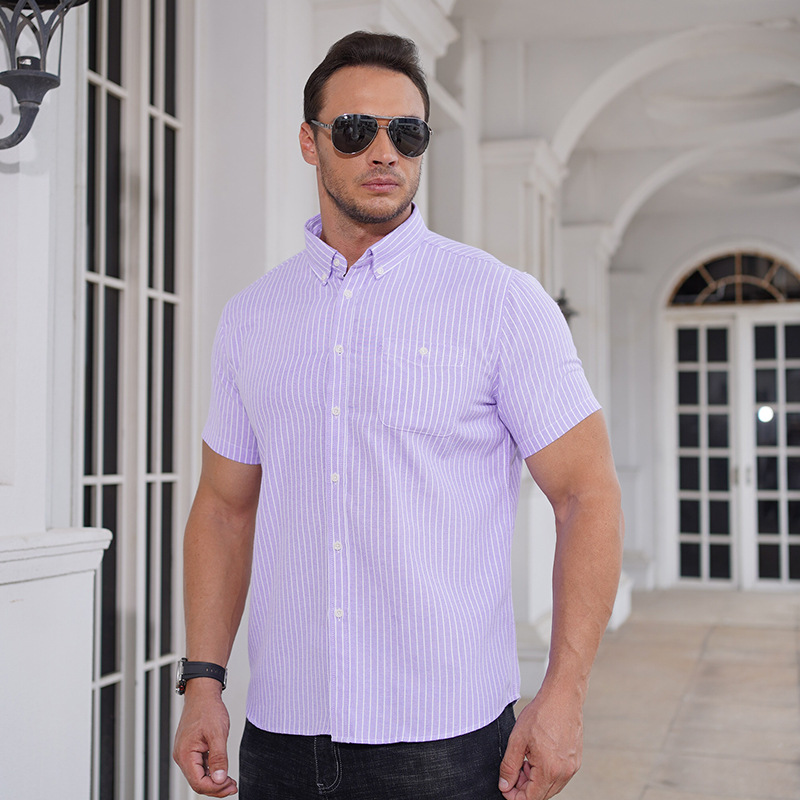 Short Sleeve Seersucker Stripe Shirt  | Mens  Shirts Clothing Mens