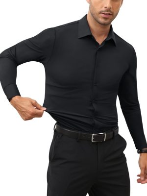 Slim Sateen Long Sleeve Shirt  | Mens  Shirts Clothing Mens