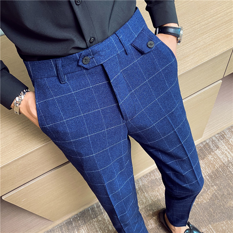 Slim Stretch Windowpane Check Tailored Pant  | Mens  Suits Clothing Mens