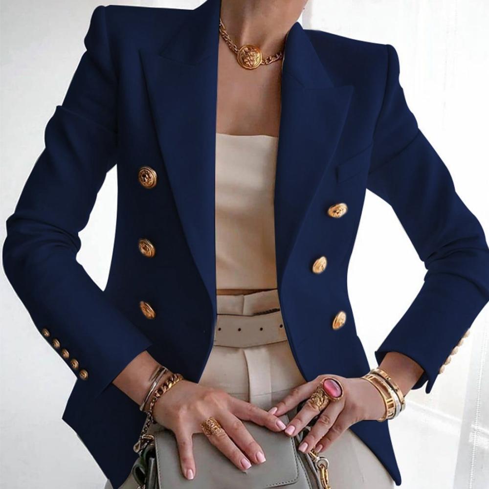 Tailored Fit Textured Double Breasted Blazer  | Womens  Blazers & Jackets Blazers & Jackets Blazers & Jackets