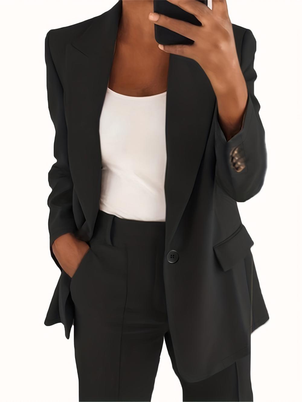 Tailored Single Breasted Suit Blazer  | Womens  Suits Blazers & Jackets Black