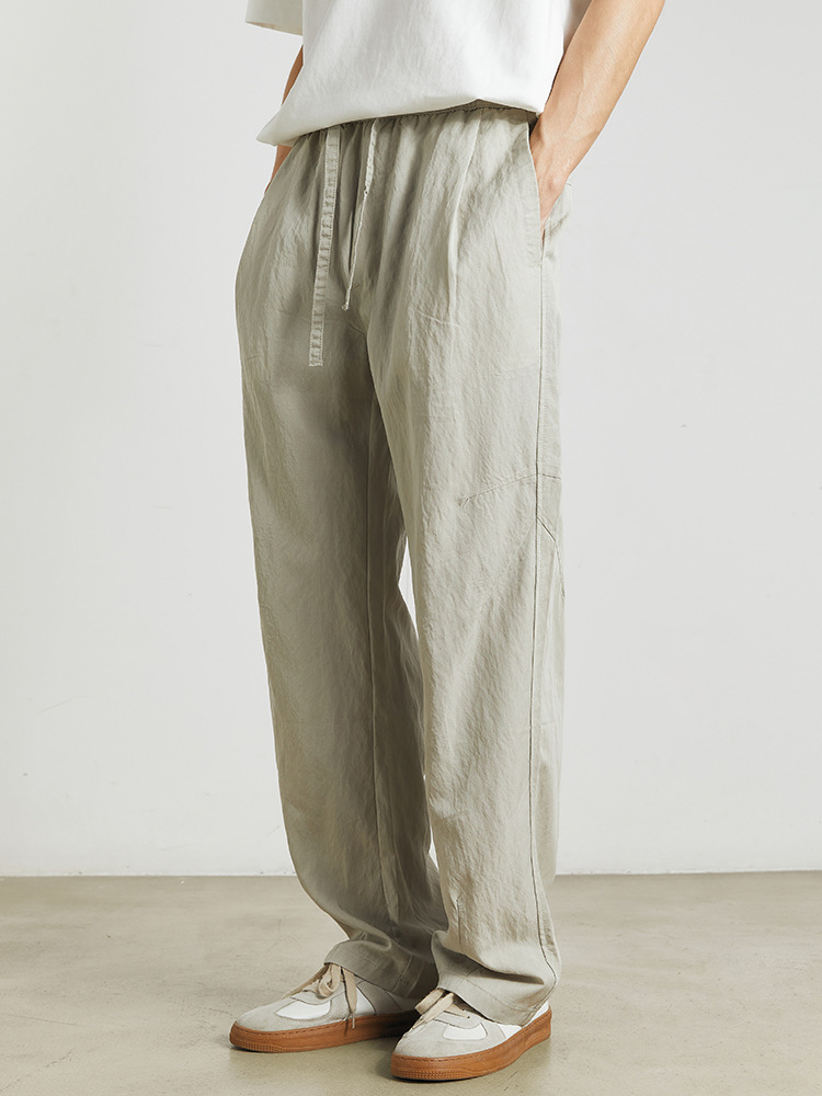 Textured Crepe Drawstring Trousers  | Mens  Trousers Clothing Mens