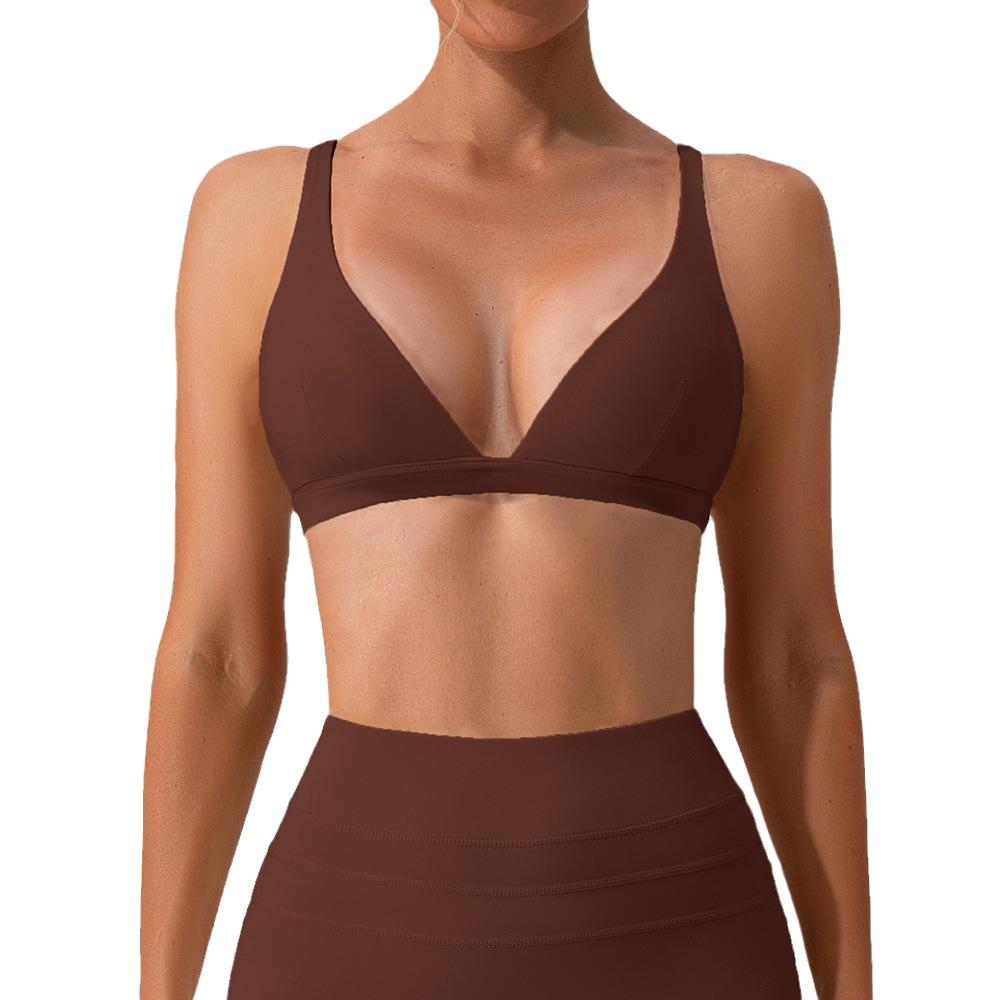 Triangle Halter Neck Bikini Top  | Womens  Swimwear Clothing Chocolate