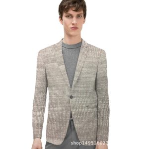 Tweed Single Breasted Blazer With Wool  | Mens  Suits Blazers Blazers