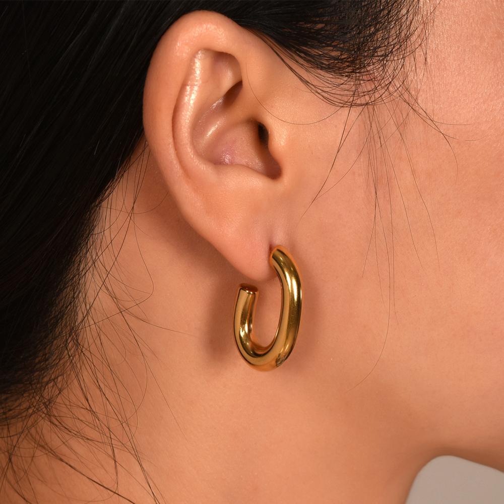 Wave Hoop Earrings  | Womens  Jewellery Accessories Gold