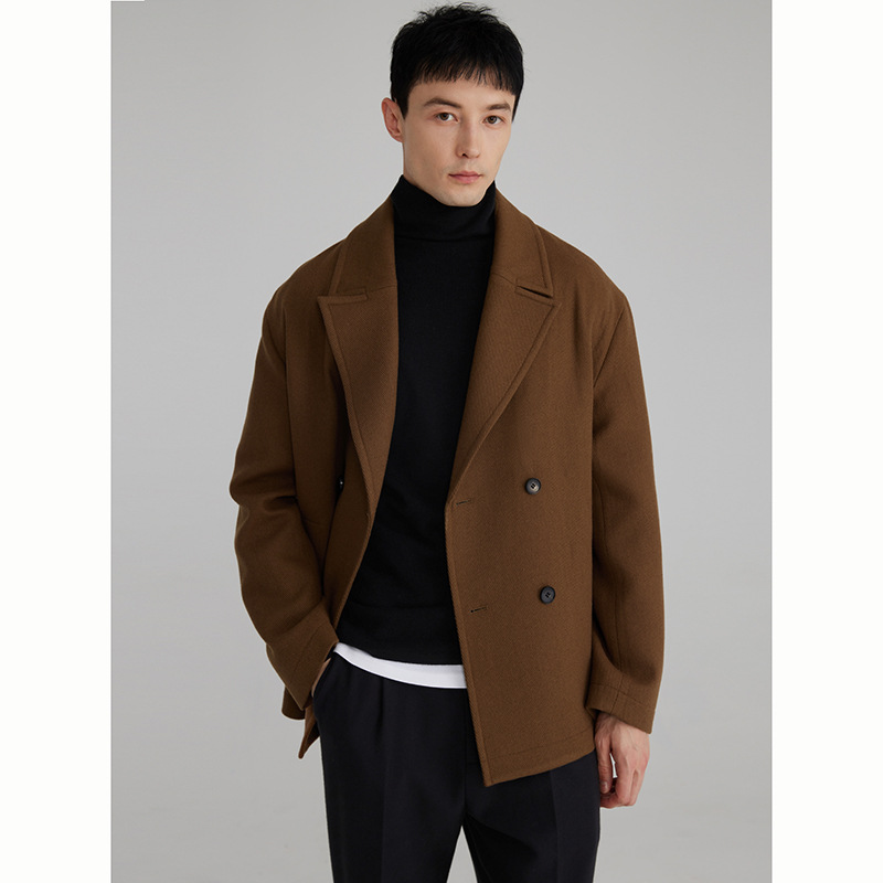 Wool Blend Double Breasted Peacoat  | Mens  Blazers Blazers Blazers