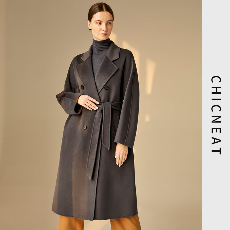 Wool Blend Herringbone-Twill Coat  | Womens  Coats & Jackets Clothing Chocolate