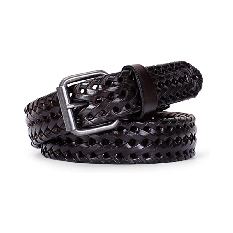 Woven-Leather Belt  | Mens  Belts Accessories Belts