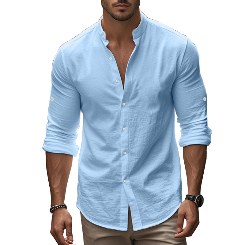 Cutaway Collar Jersey Slim Fit Shirt  | Mens  Shirts Clothing Grey Melange