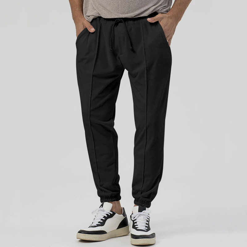 Interlock Jersey Drawstring Joggers  | Mens  Trousers Clothing Black