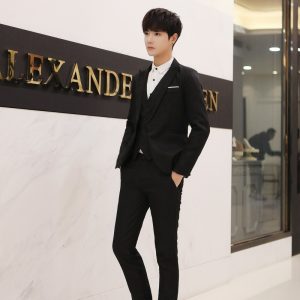 Modern Fit Velvet Single Breasted Tuxedo Jacket  | Mens  Suits Blazers Black