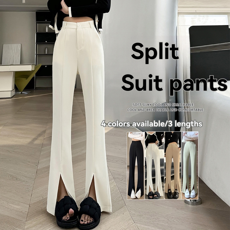 Tailored Split Hem Trousers  | Womens  Trousers Clothing Ivory